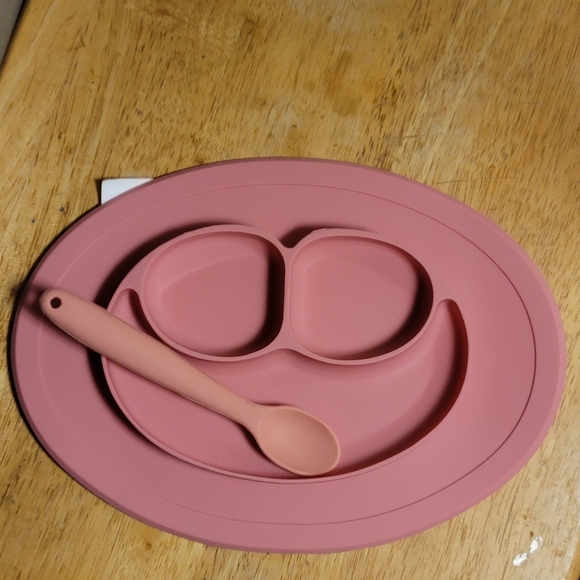 Babies and Mommies 2 pc Pink Plate Set. - Picture 1 of 4